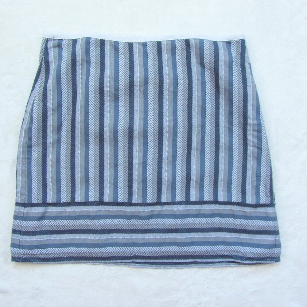 Loft Lined Skirt Women's Size 8 Blue Stripes